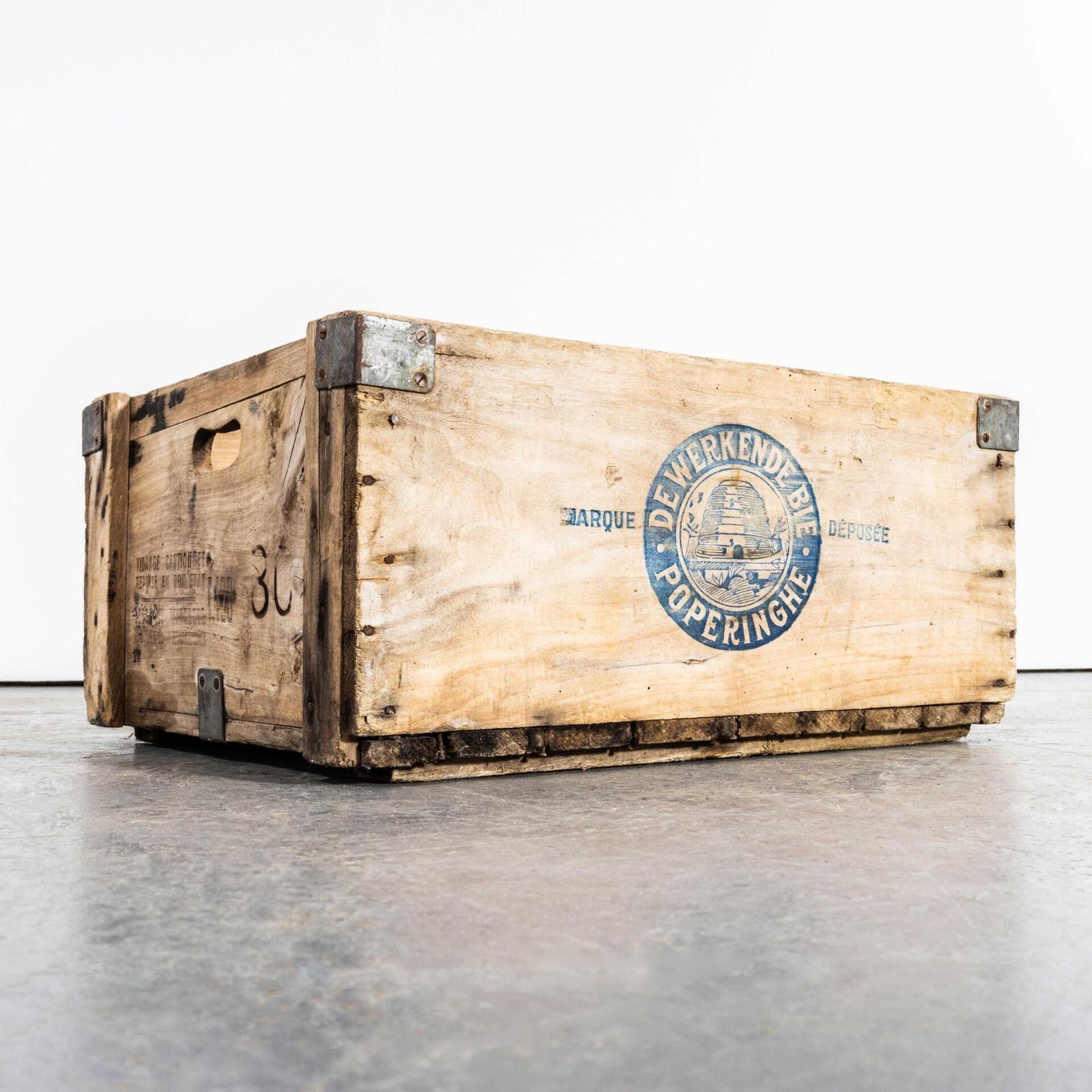 1940's Original Storage Crates By De Werkeende Bie   Poperinghe photo vintage