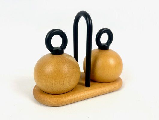 photo vintage Salt & Pepper Mills Ball Boy By Richard Nissen & Carsten Jørgensen For Bodum, Denmark, 1980s, Set Of 3