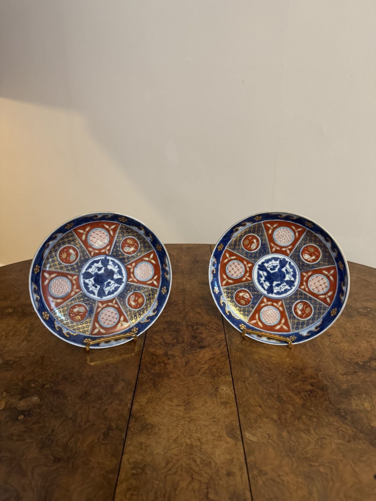 Outstanding Rare Collection Of Fourteen Matching Antique Japanese Imari Plates photo for sale
