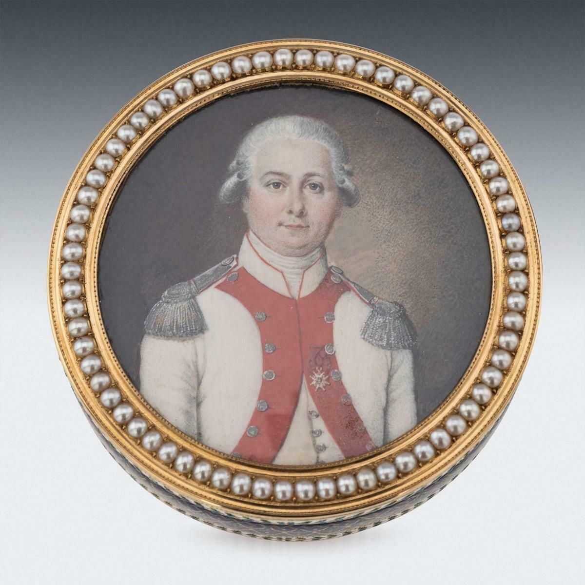 18th Century French 18k Gold & Enamel Snuff Box, Joseph Etienne Blerzy C.1780 photo for sale