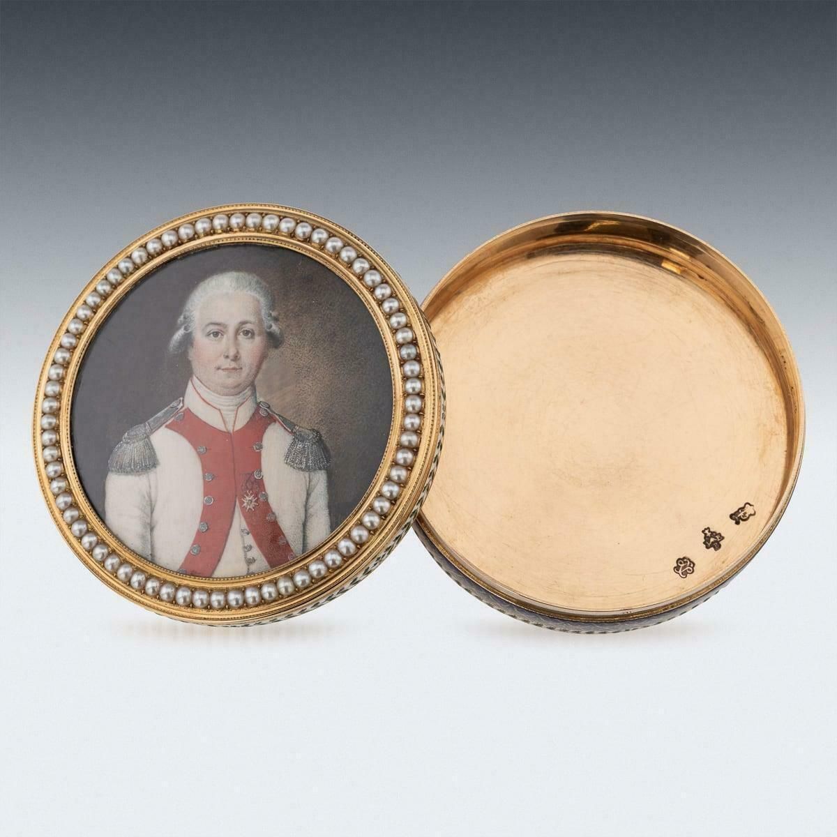 18th Century French 18k Gold & Enamel Snuff Box, Joseph Etienne Blerzy C.1780 photo Home Decor