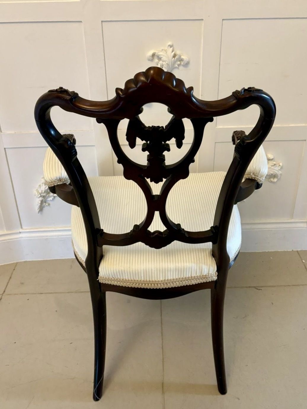 Antique 19th Century Quality Carved Mahogany Office Chair photo vintage