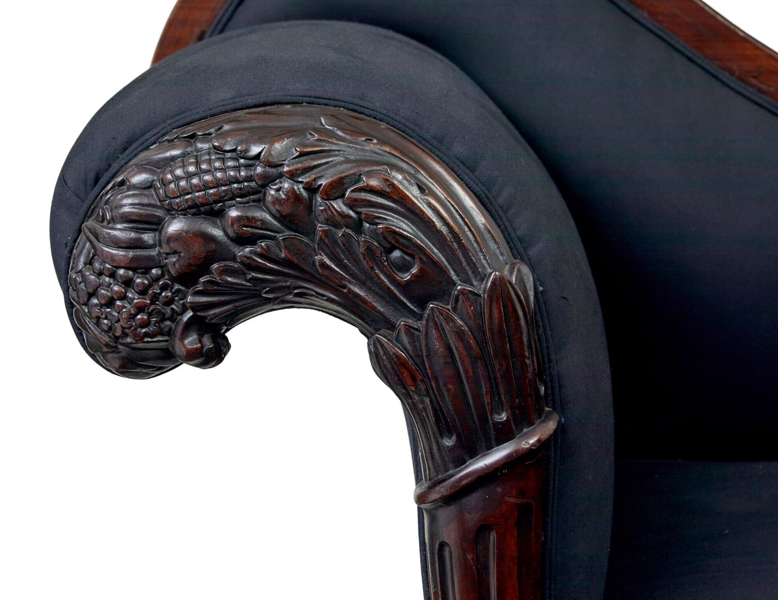 19th Century William IV Carved Mahogany Chaise Longue photo Furniture