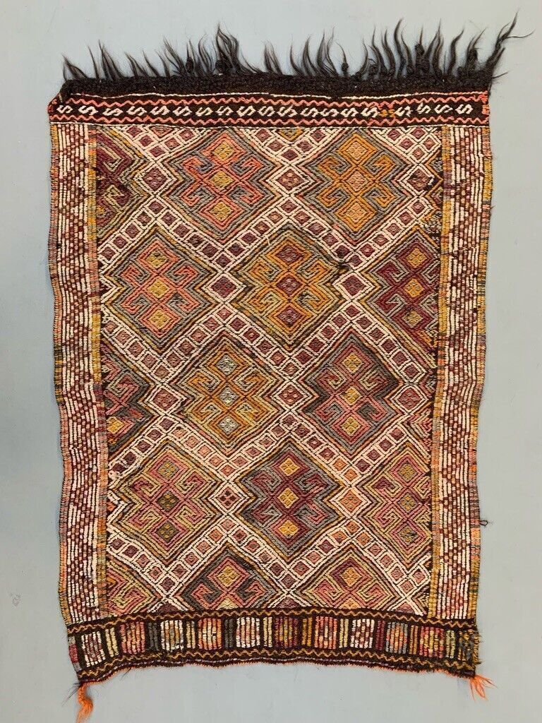 Small Vintage Turkish Kilim Rug 120x87 Cm Wool Kelim