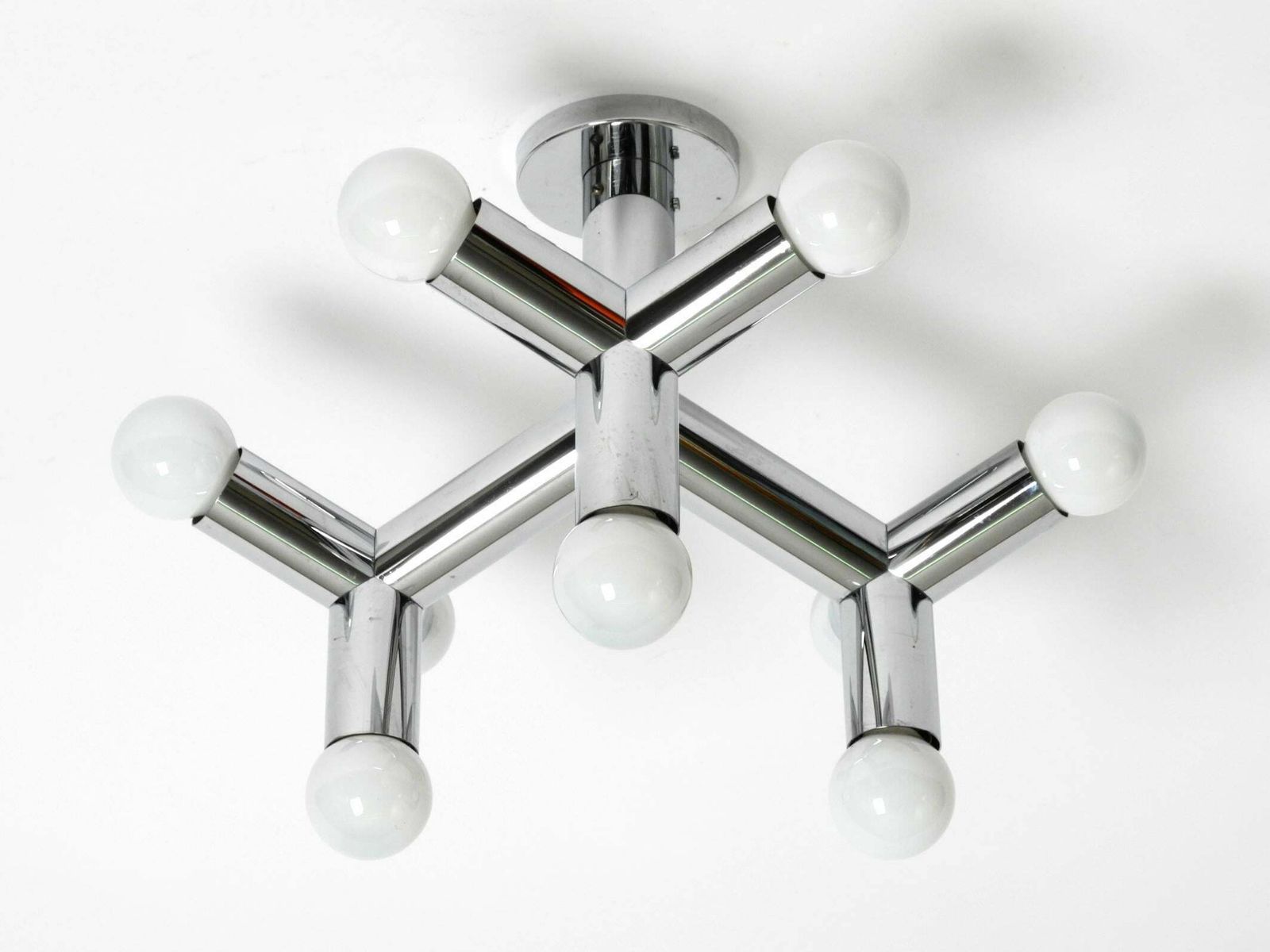 Very Rare 1960s Space Age Chrome Ceiling Lamp By J.T. Kalmar Austria photo furniture