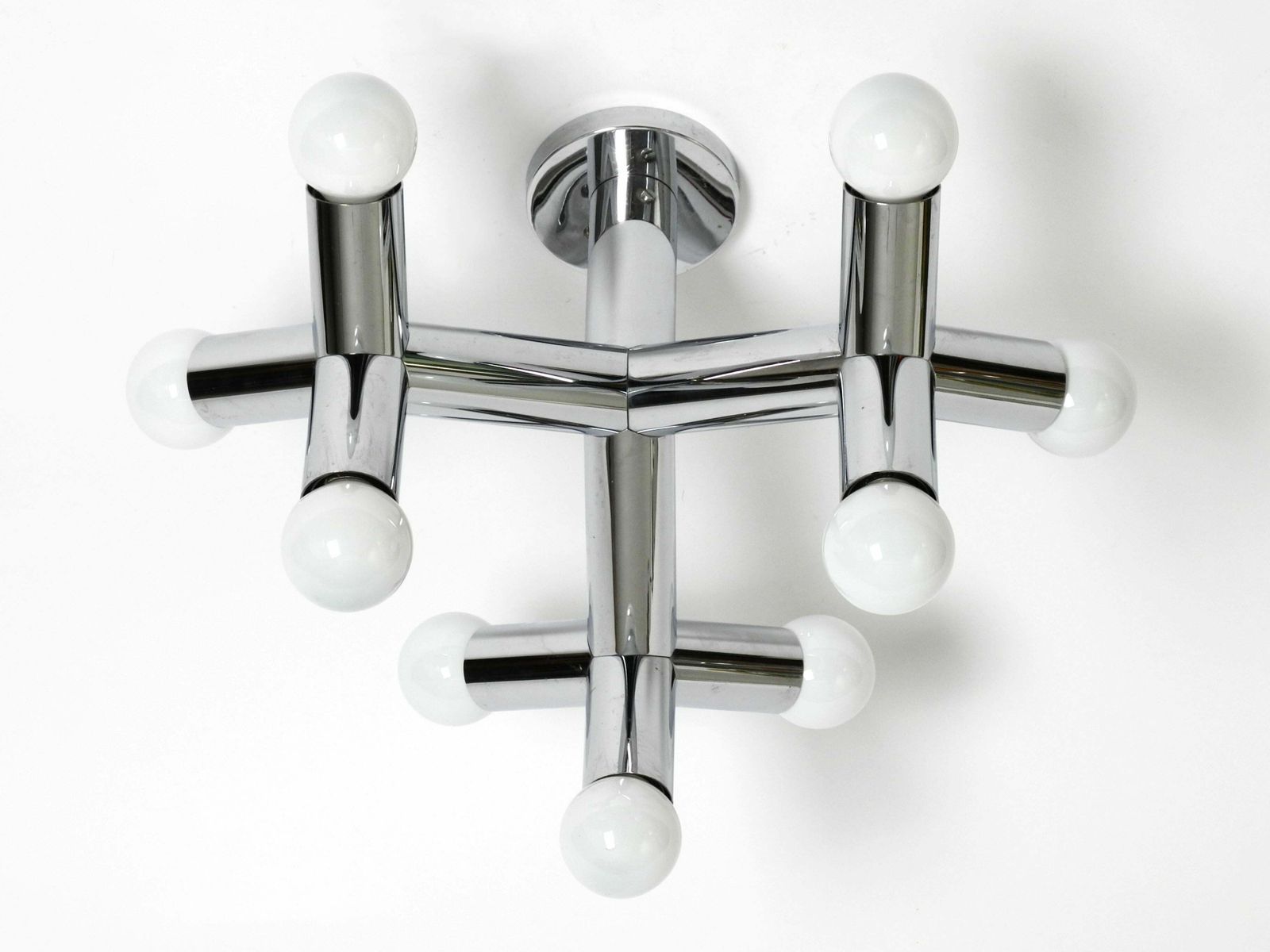 Very Rare 1960s Space Age Chrome Ceiling Lamp By J.T. Kalmar Austria photo Lighting