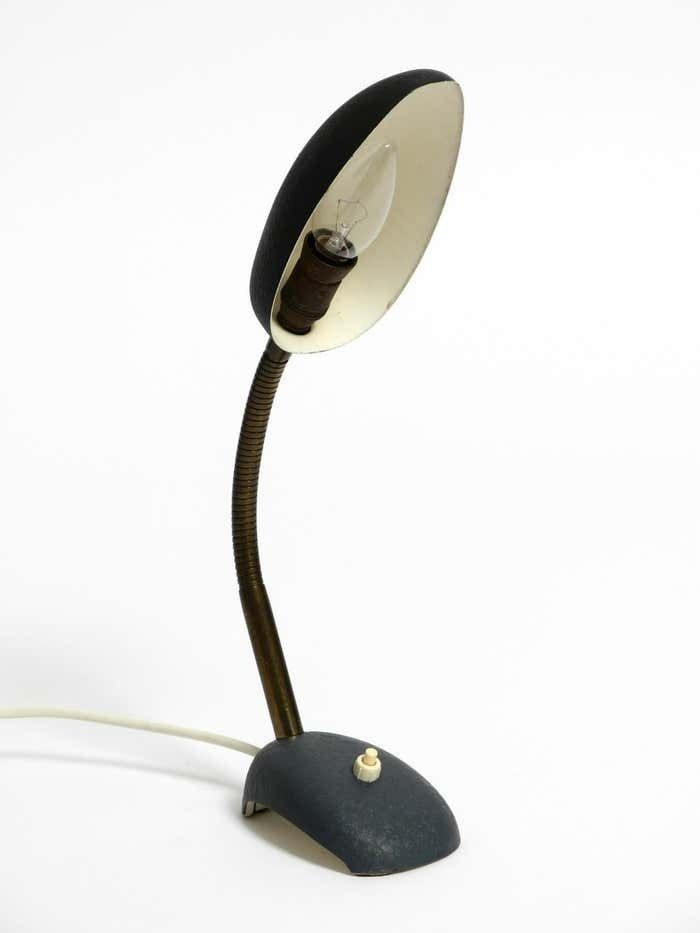 Beautiful Small 1950s Table Lamp With Metal Gooseneck From Gebrüder Cosack photo Lighting