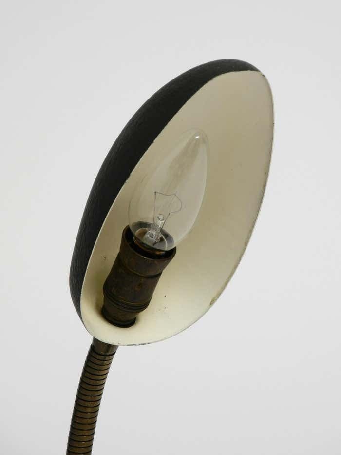 photo vintage Beautiful Small 1950s Table Lamp With Metal Gooseneck From Gebrüder Cosack