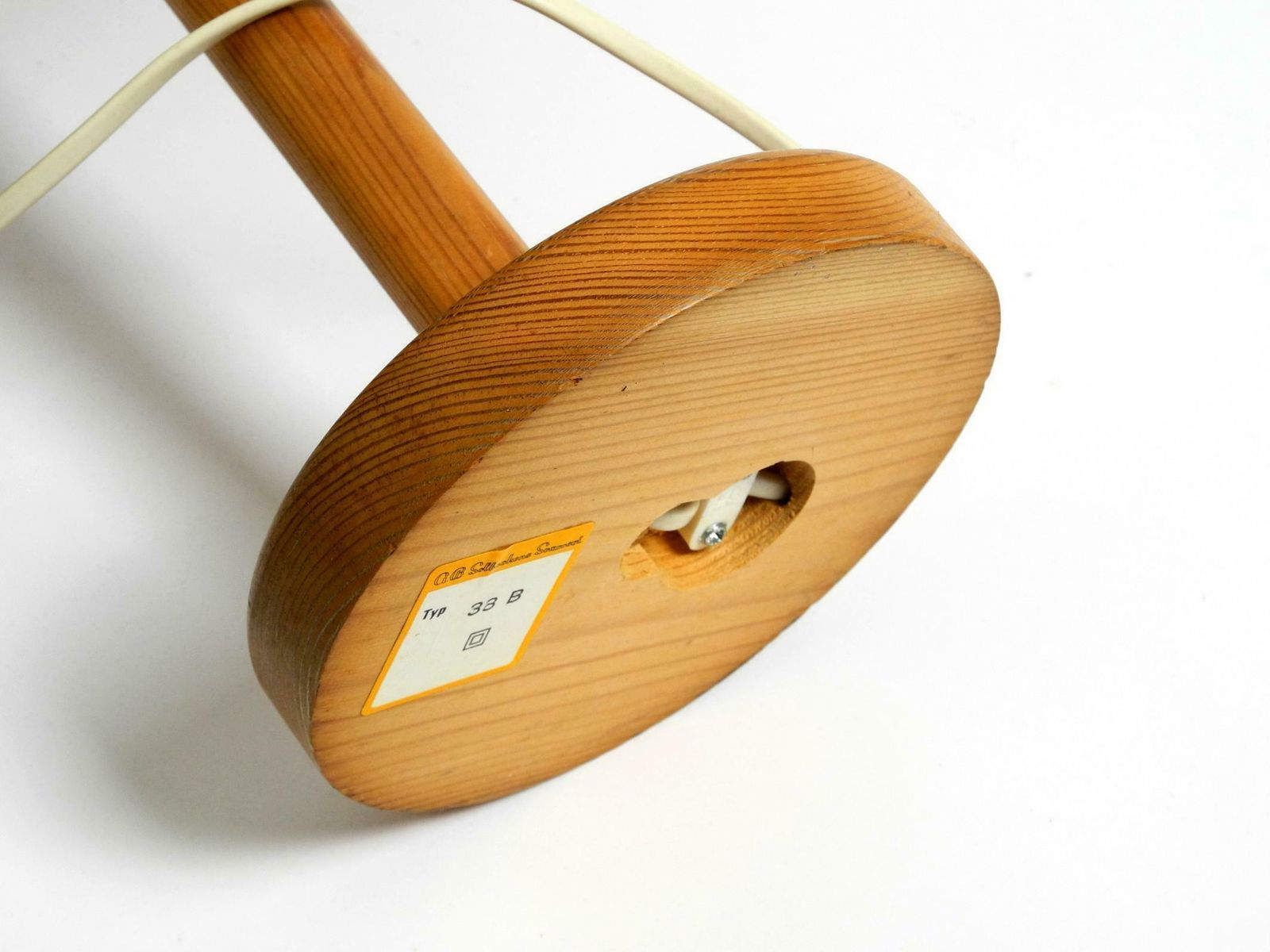 photo for sale Very Rare 1970s Swedish Pine Bent Veneer Table Lamp By Gb Solbackens Svarveri