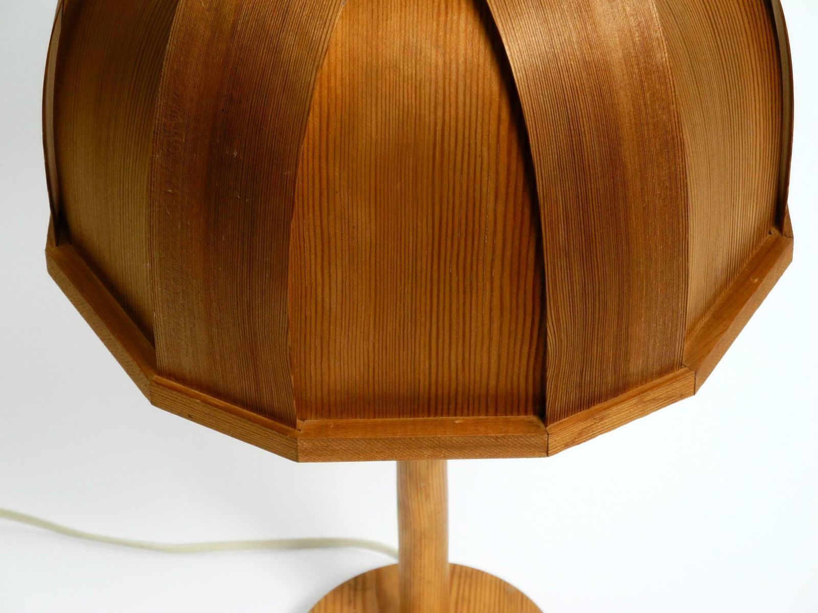 1268.0 Very Rare 1970s Swedish Pine Bent Veneer Table Lamp By Gb Solbackens Svarveri photo