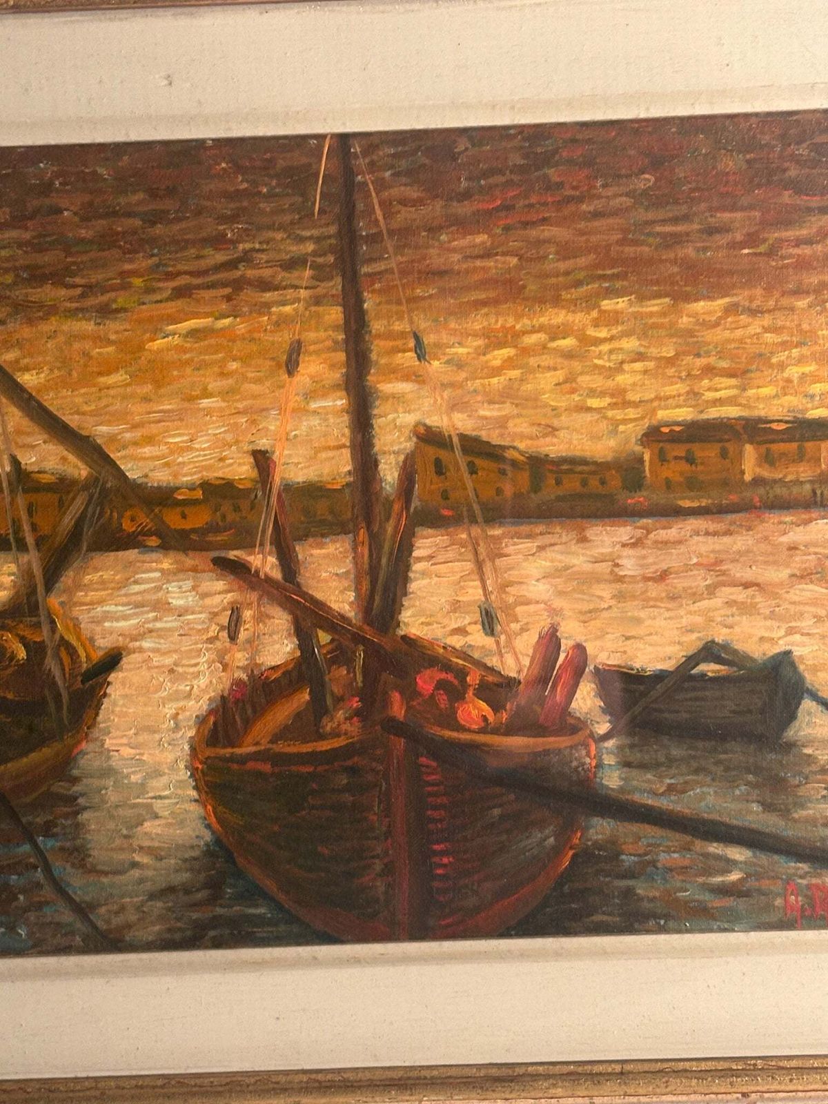 Oil Painting On Canvas Board From Castiglione Della Pescaia By Ado Ragazzini photo for sale