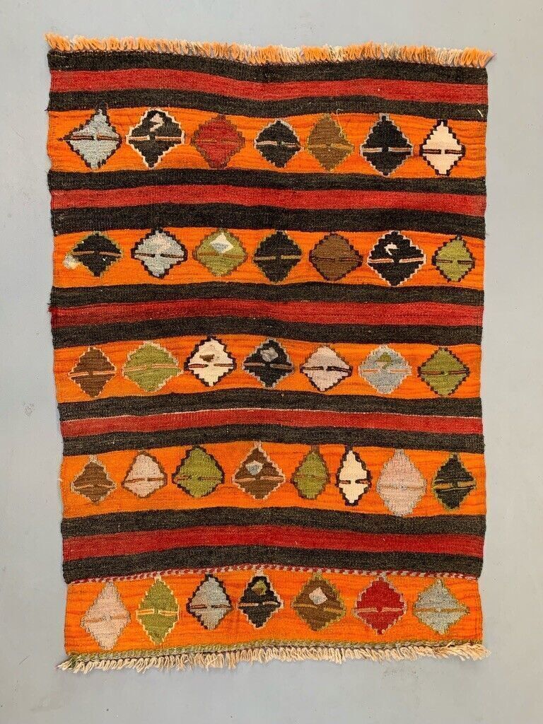 Small Vintage Turkish Kilim Rug 113x84 Cm Wool Kelim