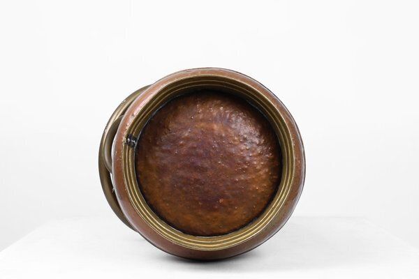 Home Decor Copper Umbrella Stand With Hammered Medieval Bakery Relief, France, 1900s photo
