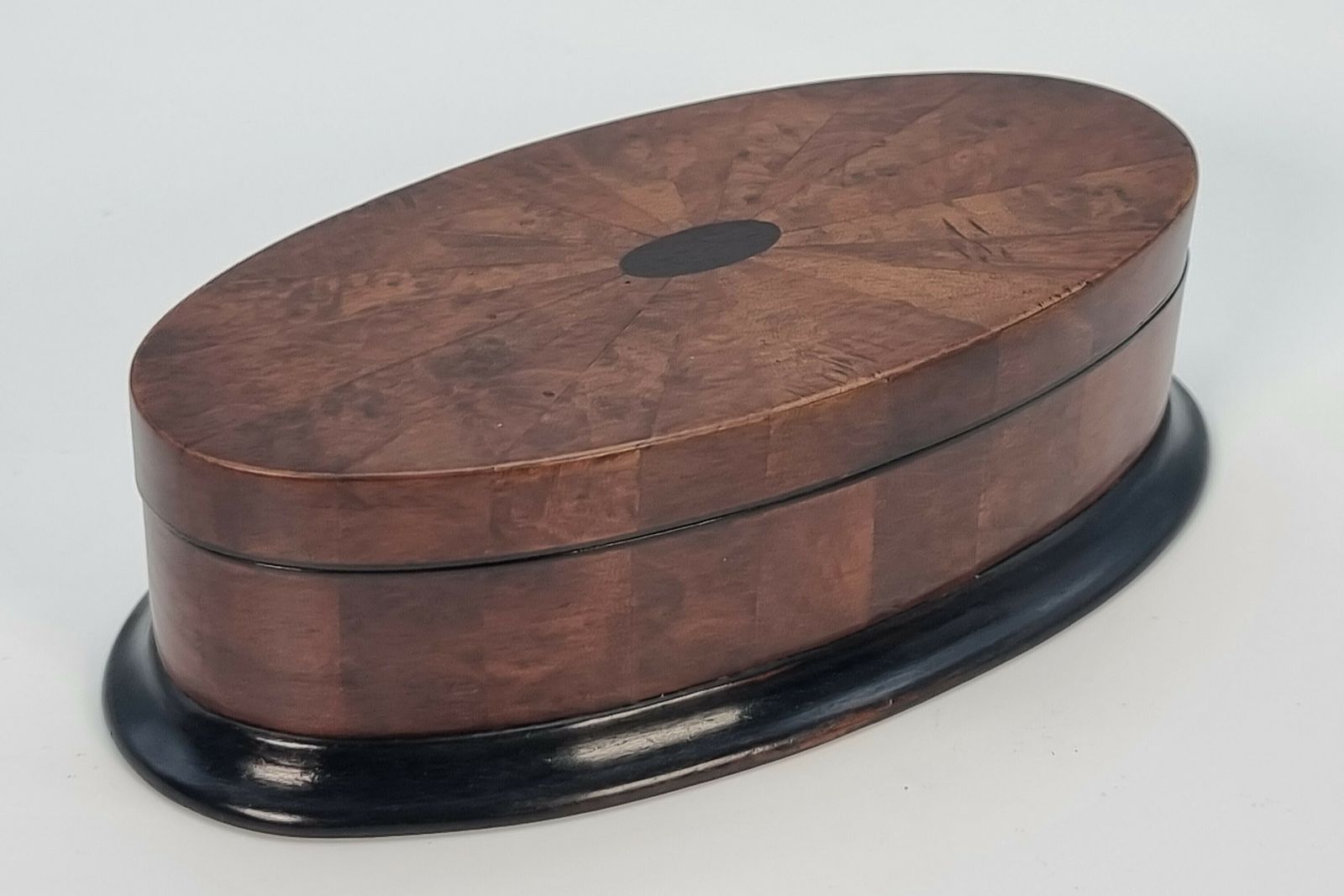 An Oval Box Veneered In Segments Of Burr Walnut, Circa 1910 photo furniture