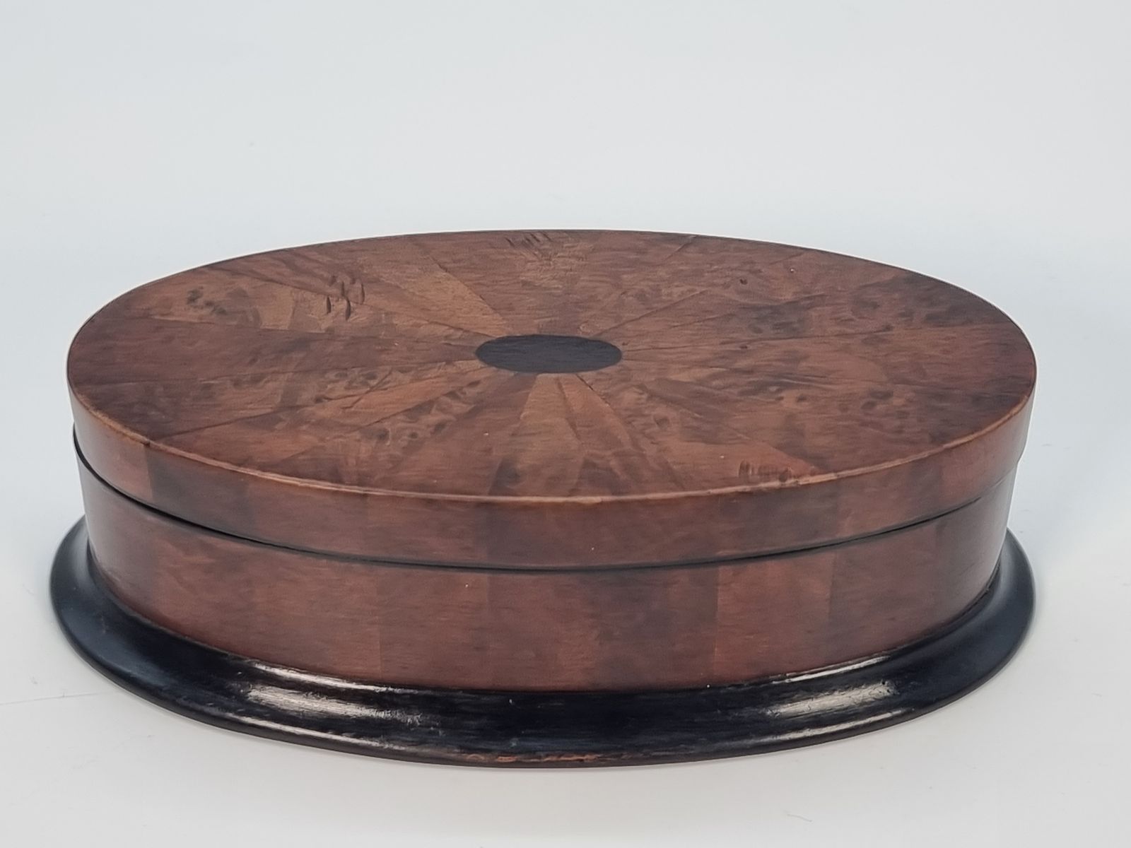 An Oval Box Veneered In Segments Of Burr Walnut, Circa 1910 photo Home Decor