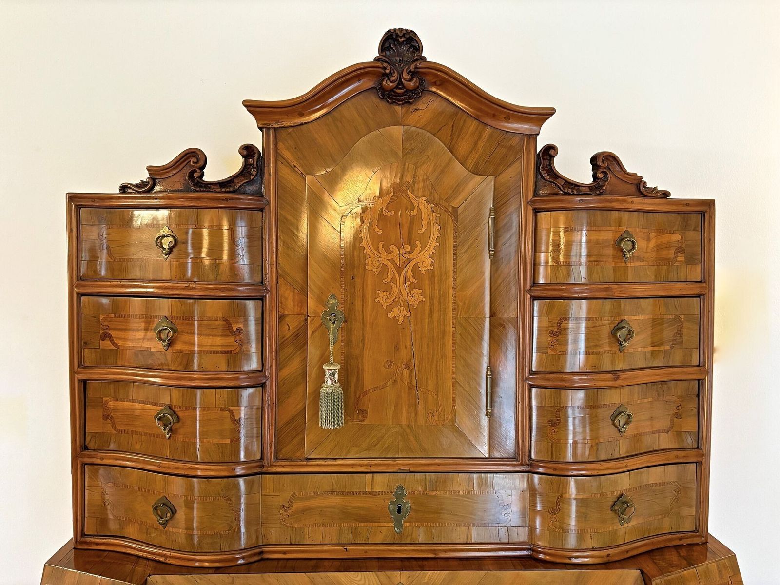 18th Century Austrian Baroque Secretaire/ Bureau Cabinet, Nutwood, At Ca. 1770 photo for sale