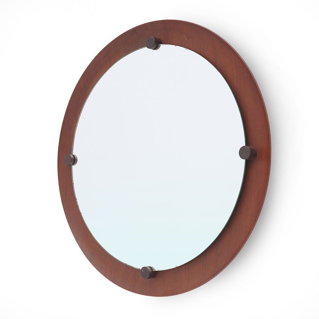 Round Mirror In Curved Plywood, 1960s photo furniture