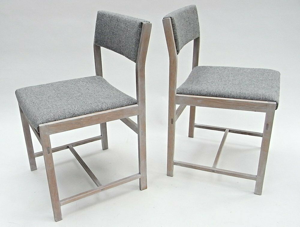 Bleached Oak & Kvadrat Fabric Chairs, Set Of 2 photo 420.0