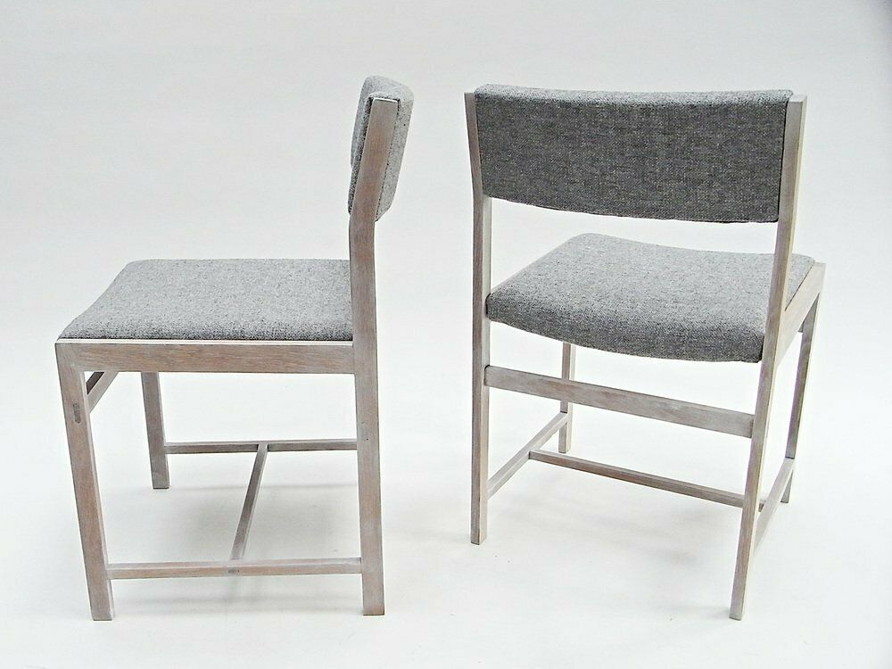 Bleached Oak & Kvadrat Fabric Chairs, Set Of 2 photo vinterior