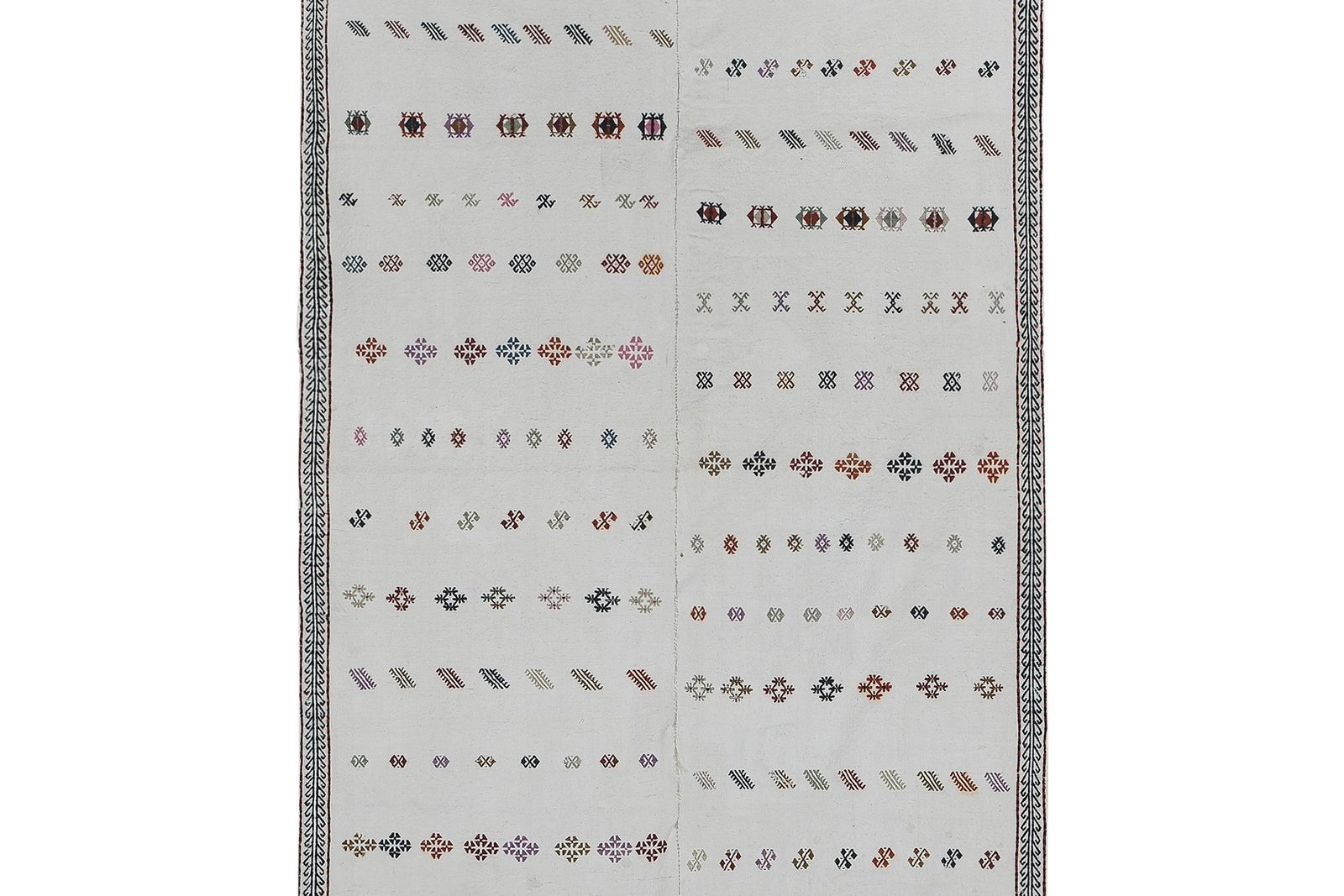 Mid Century Turkish Full Embroidered Cicim Rug 4'4'' X 8' photo 800.0