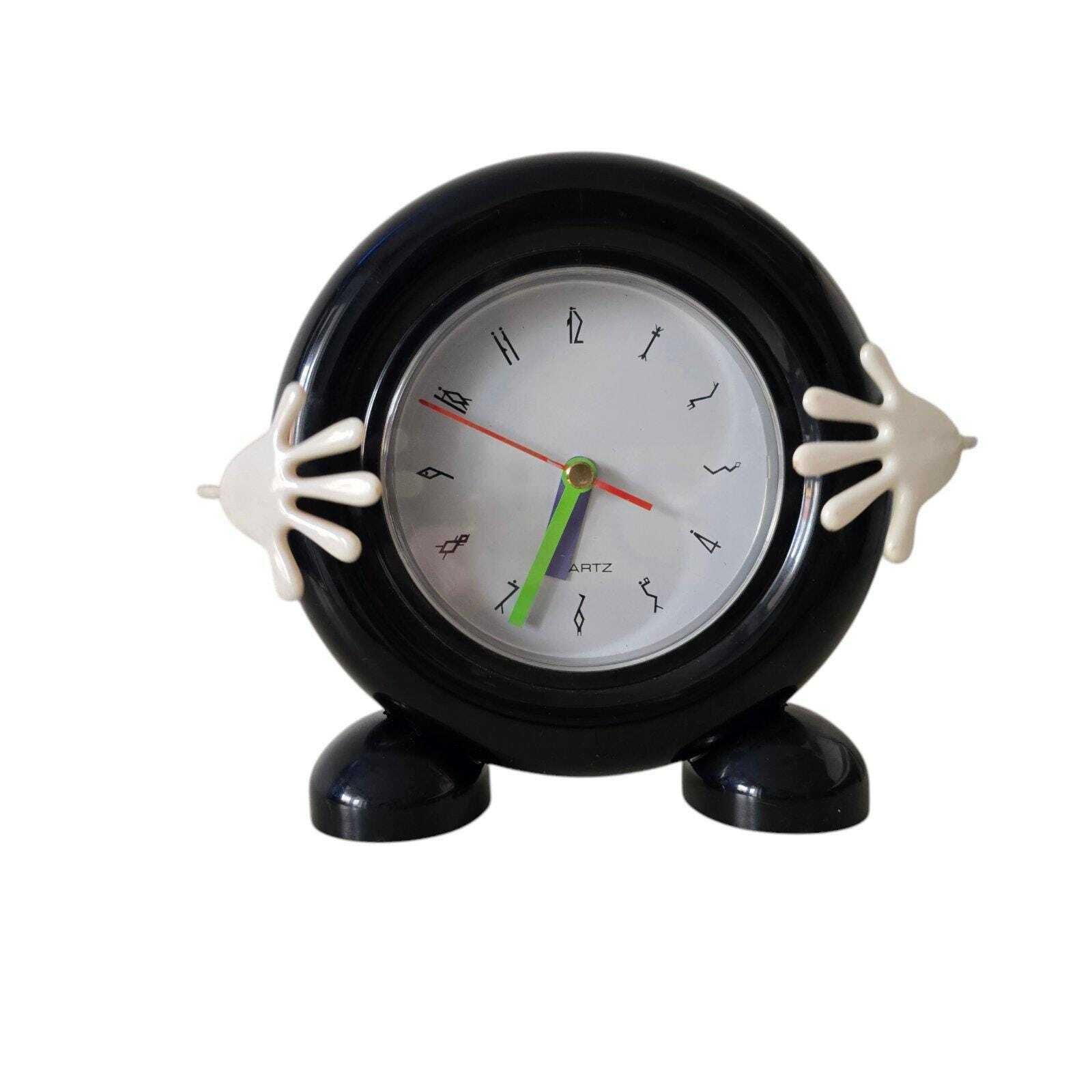 Vintage Pop Art Memphis Milano Style Pendulum Clock 80s photo 190.0