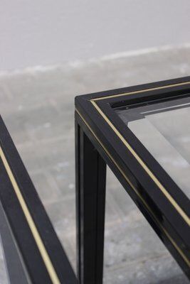 photo for sale Black Lacquered Side Tables By Pierre Vandel, France 1970s, Set Of 2