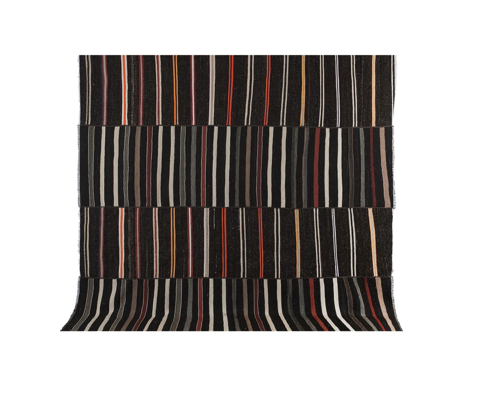 Early 20th Century Striped Kilim With Horizontal Stripe 10'7'' X 11'3''