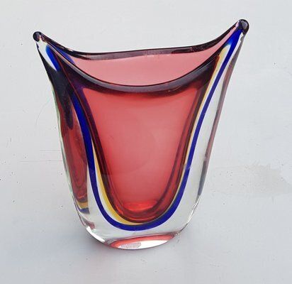 Murano Glass Sommerso Vase By Flavio Poli For Avem, 1960s photo furniture
