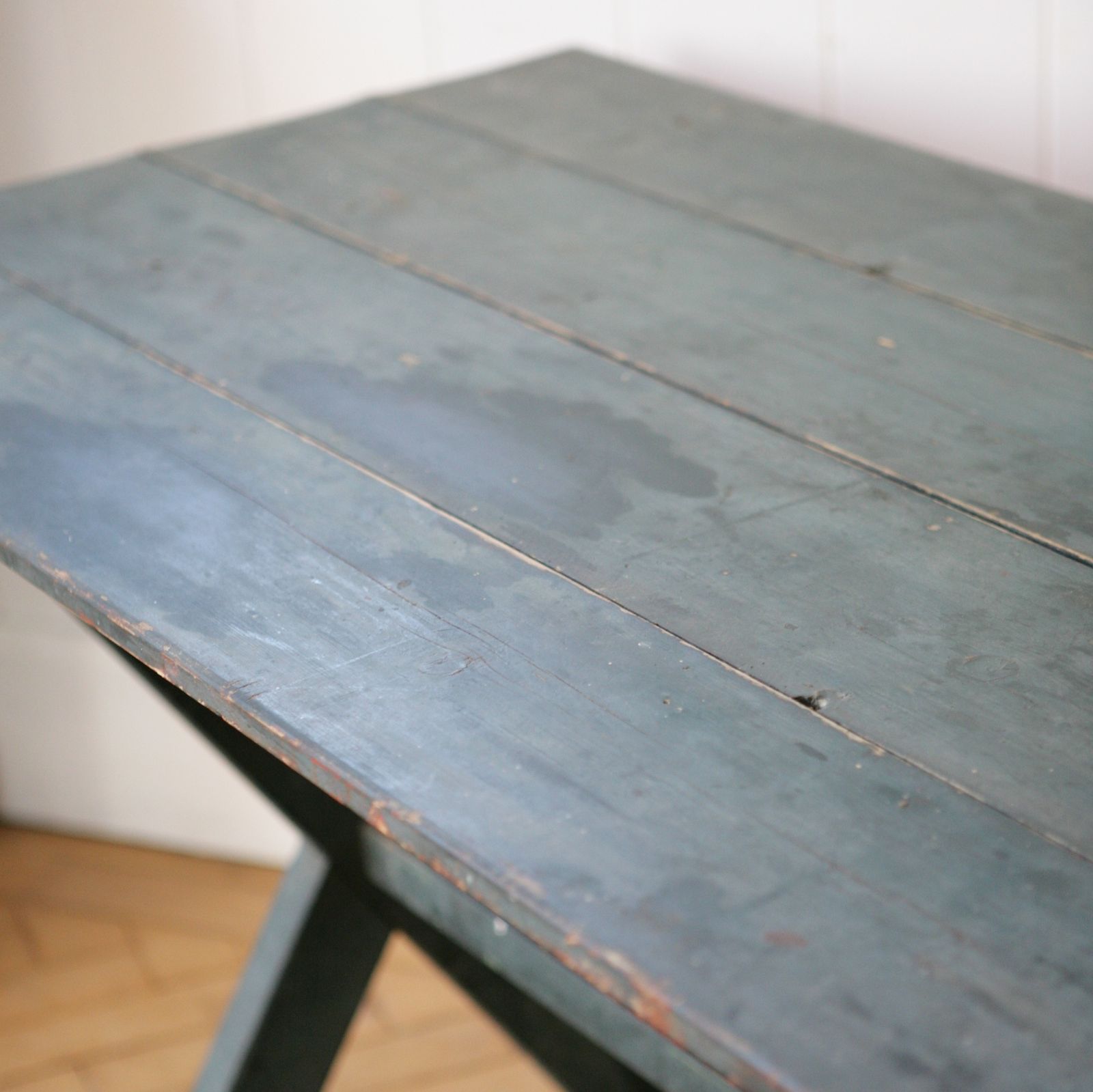 C19th French Blue Painted Tavern Table photo Furniture