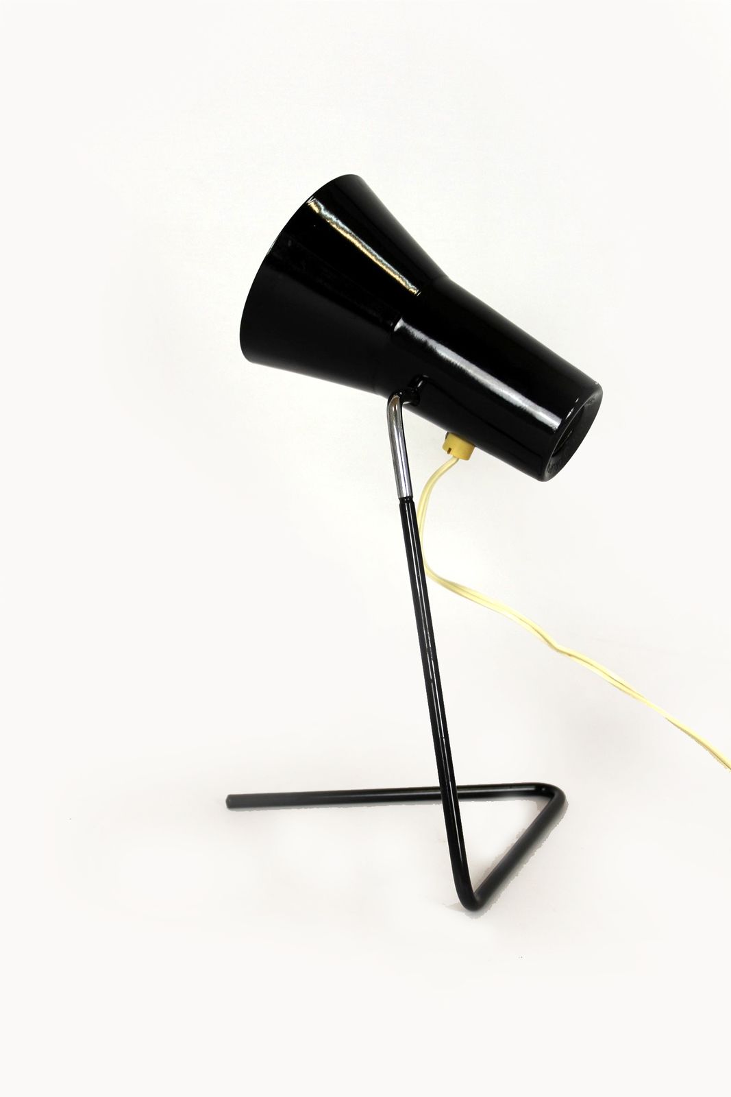 Black Table Lamp By Josef Hurka For Drupol, 1960s photo vinterior