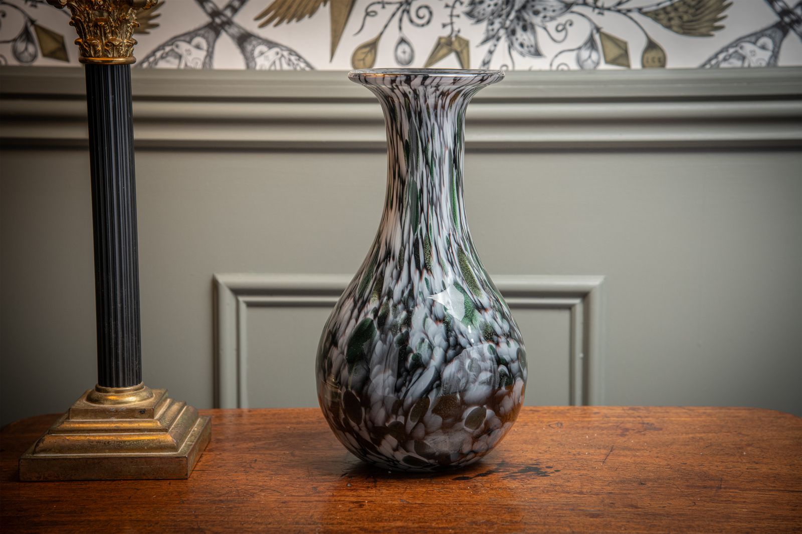 20th Century Hand Blown Art Glass Murano Style Vase