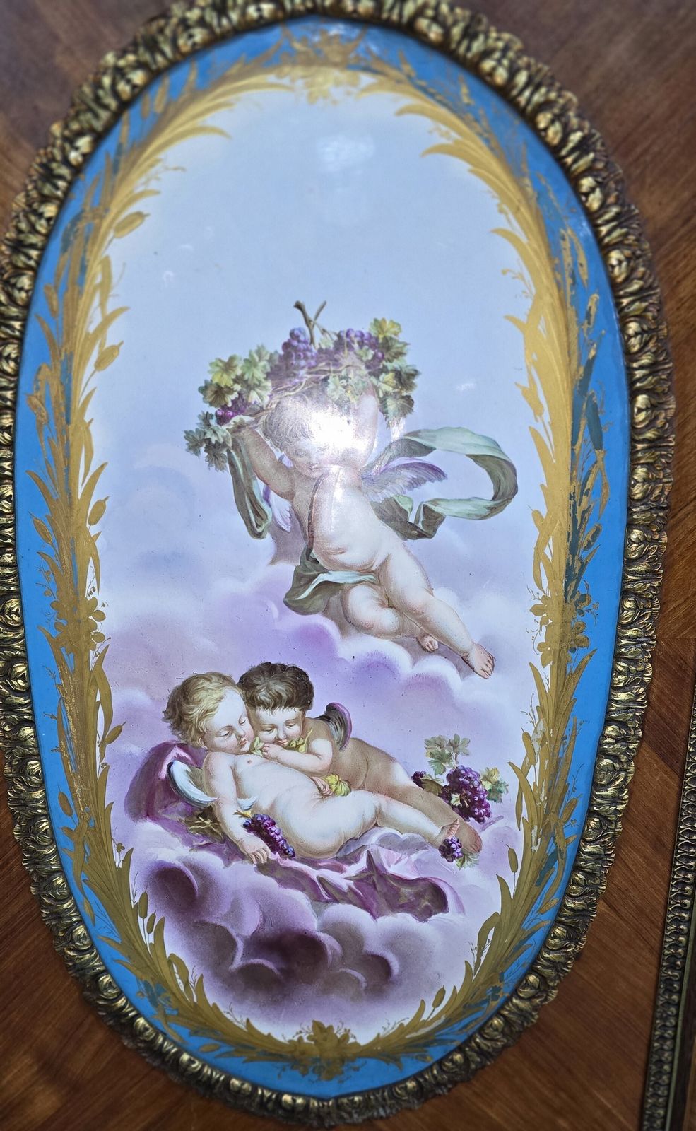 Fabulous Pair Of Tall French Louis XVI  Porcelain Mounted Cabinets photo furniture