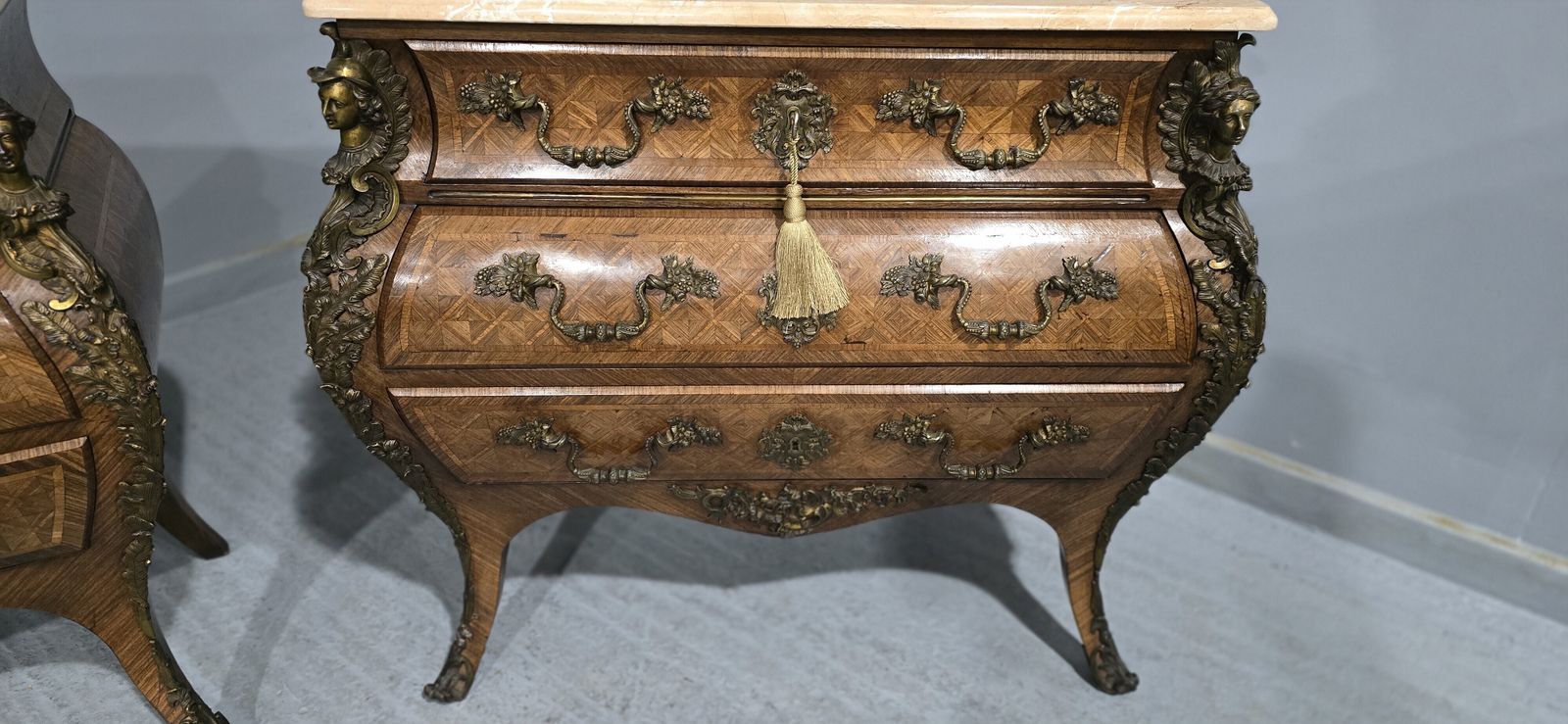 Top Quality Pair French Bombe Commode Chests Of Drawers photo furniture