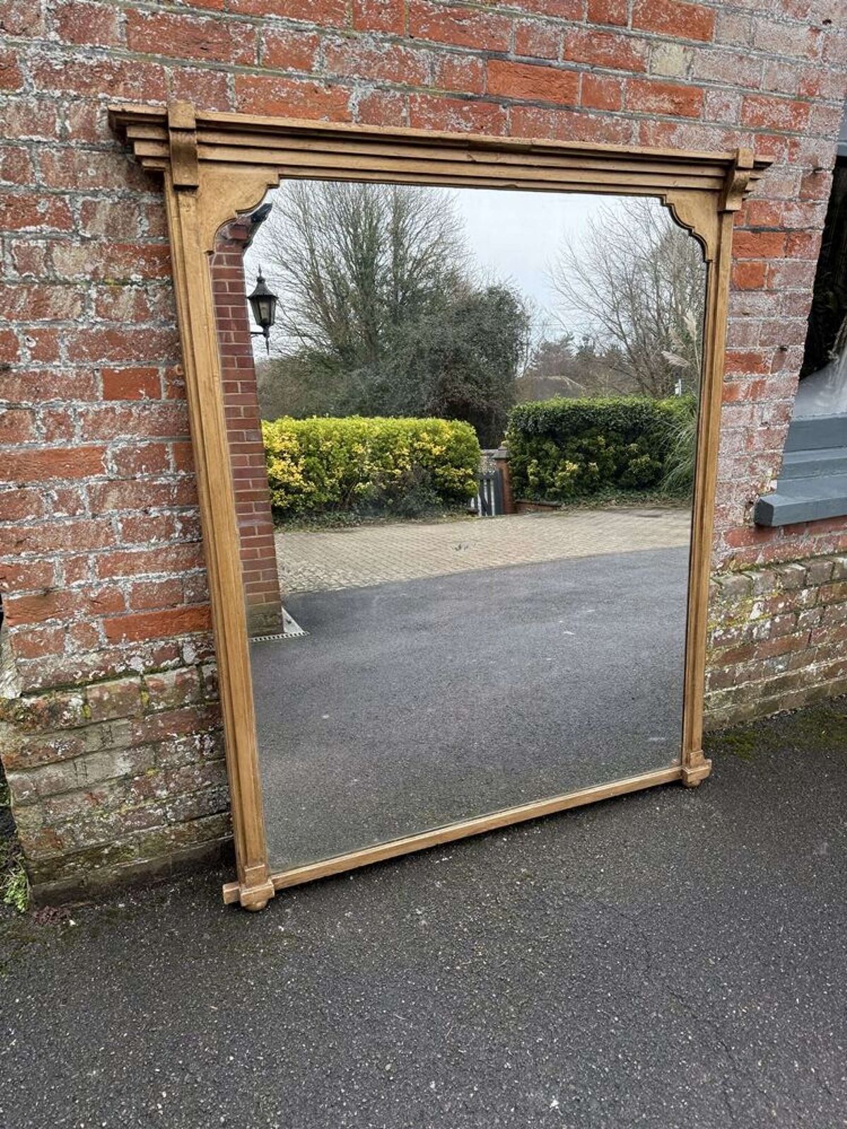 A Wonderful Large Antique English 19th C Gilt Overmantle Mirror. photo vinterior