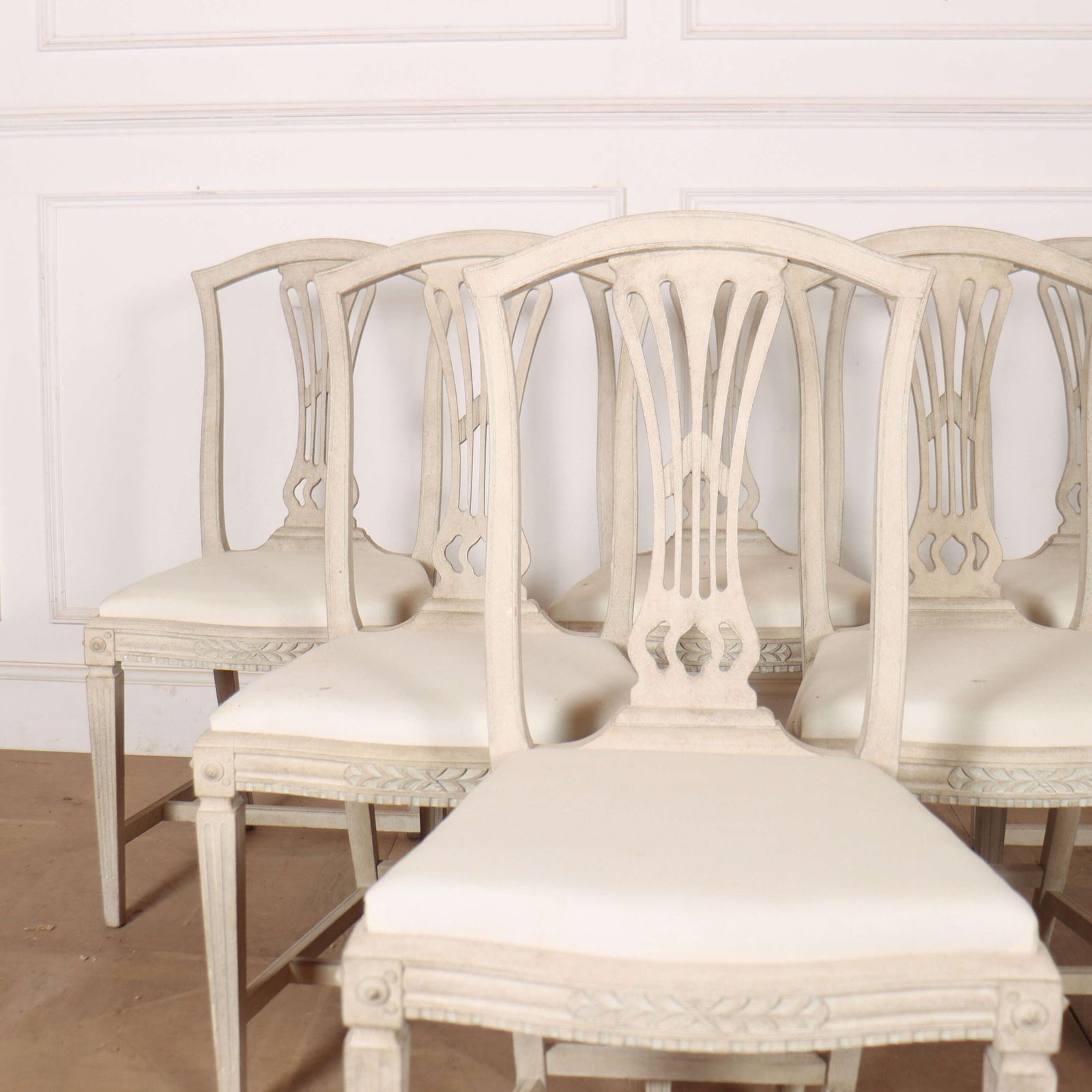 Set Of 6 Gustavian Style Dining Chairs photo for sale