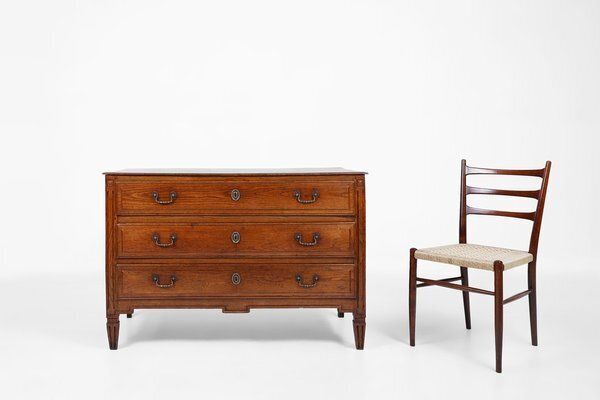 French Rustic Chest Of Drawers In Oak With 3 Drawers, 1850s photo furniture