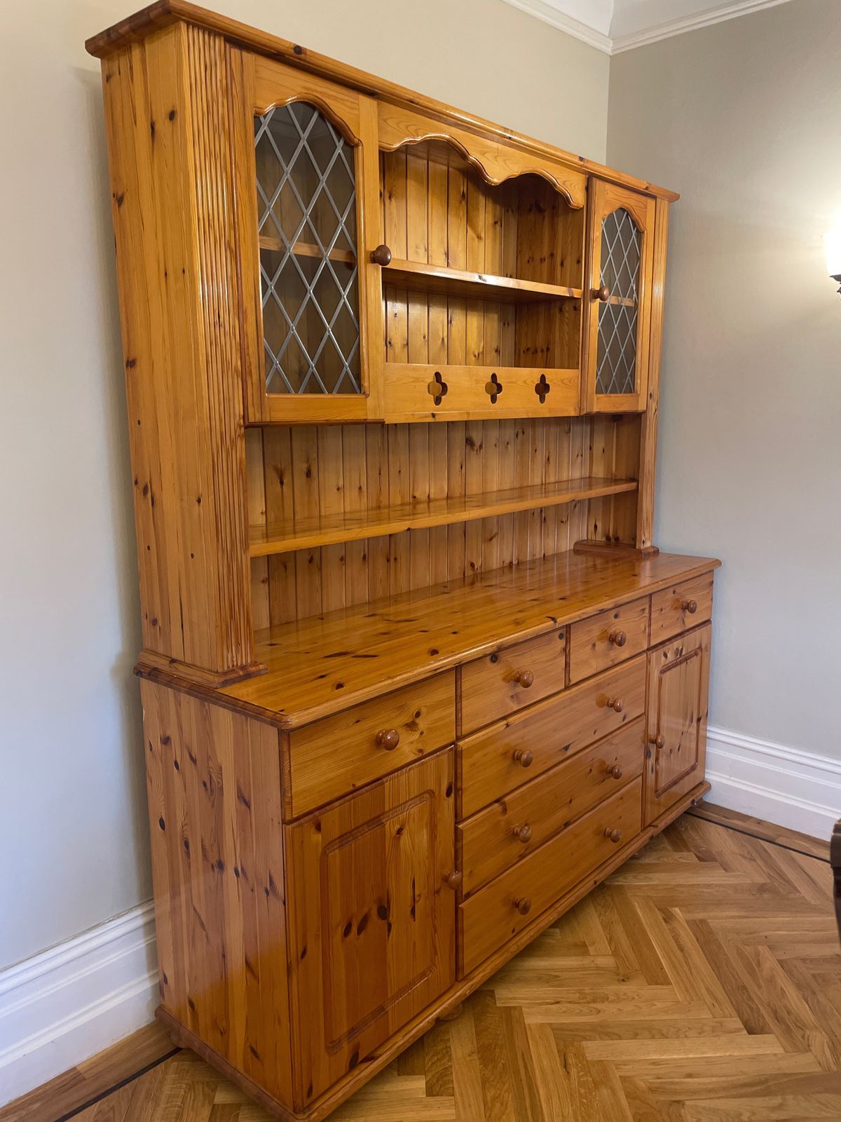 Custom Large Pine Welsh Dresser Wooden Sideboard photo vinterior