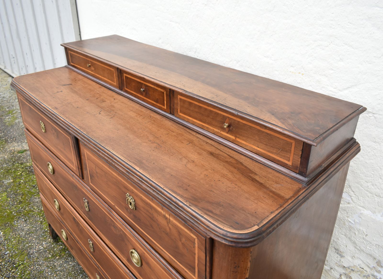 Furniture Antique French Commode In Walnut Early 19th Century photo