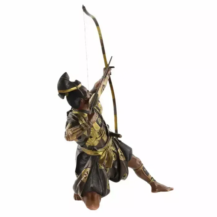 Bronze Figure Of A Samurai Archer With A Longbow. Yoshimitsu Hou (芳光炮) Japan. Meiji Period 19th 20th Century. photo vinterior