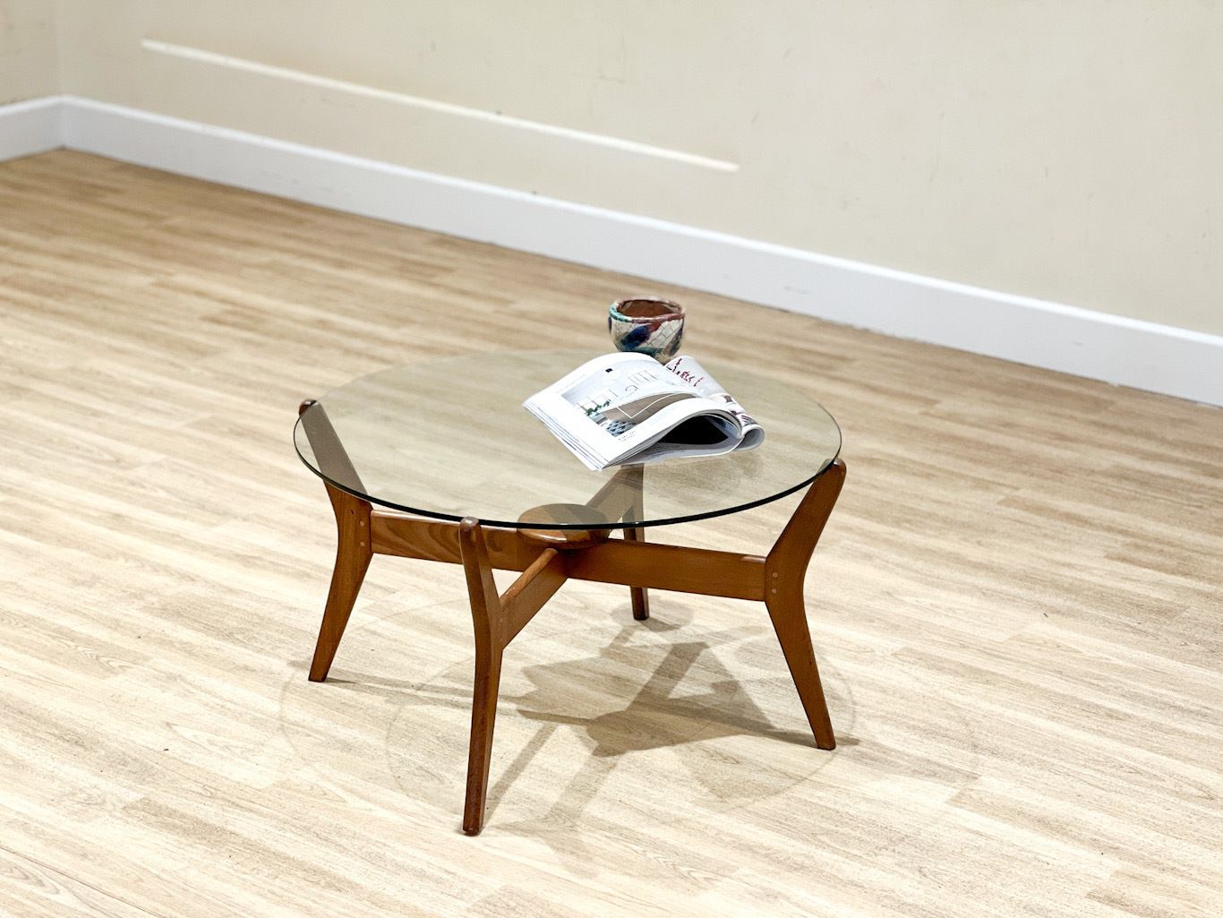 Lebus Coffee Table In Teak And Glass