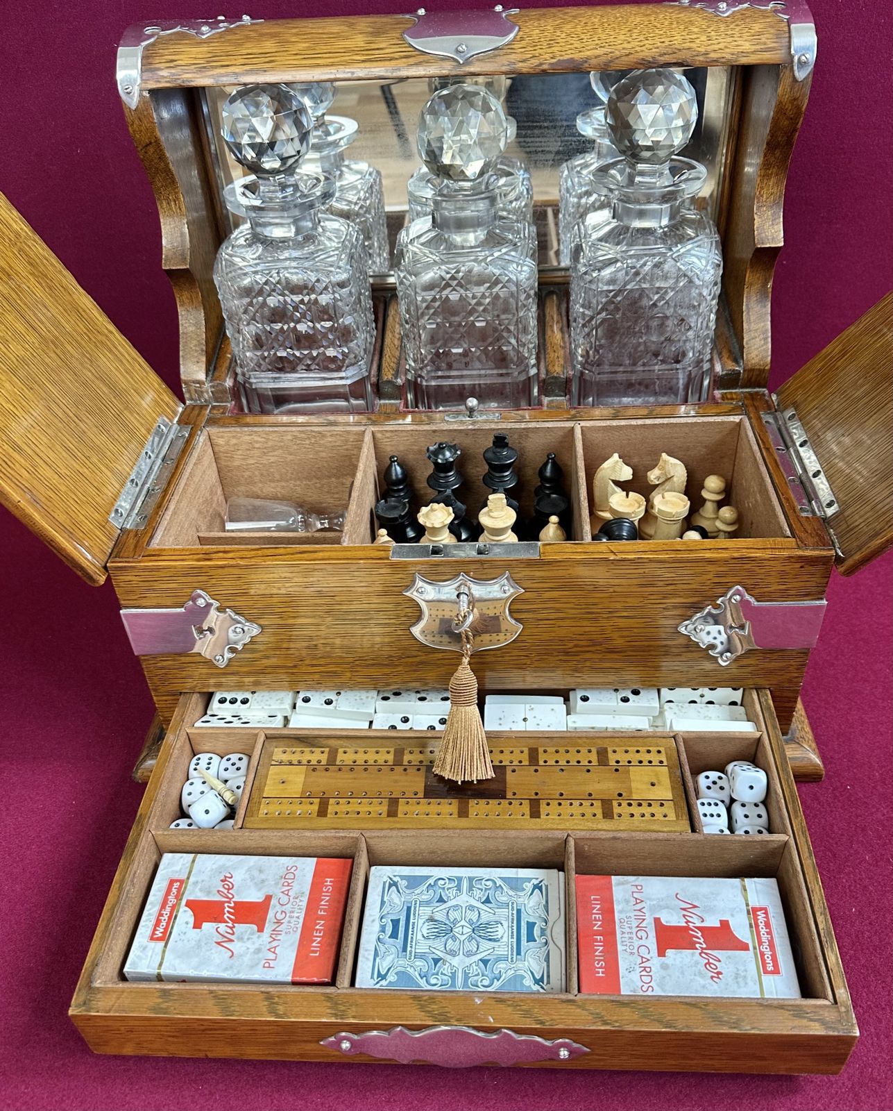 photo furniture Edwardian Tantalus/Games Compendium, Circa 1903
