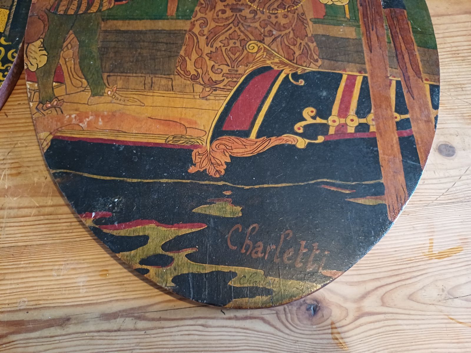 2 Paintings On Wood 19th "Life In Venice" By Charletti photo furniture