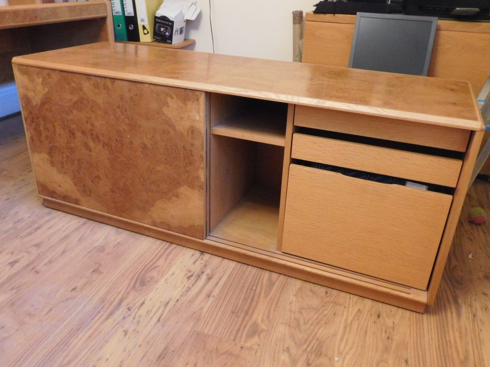 photo furniture Hk Designs Bird's Eye Maple Ambassador Chairman's Desk Set By Howard Keith.