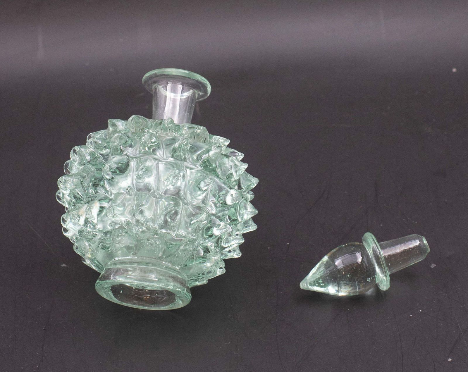 Rare Green Ercole Barovier Rostrato Murano Glass Vase For Barovier & Toso photo vintage
