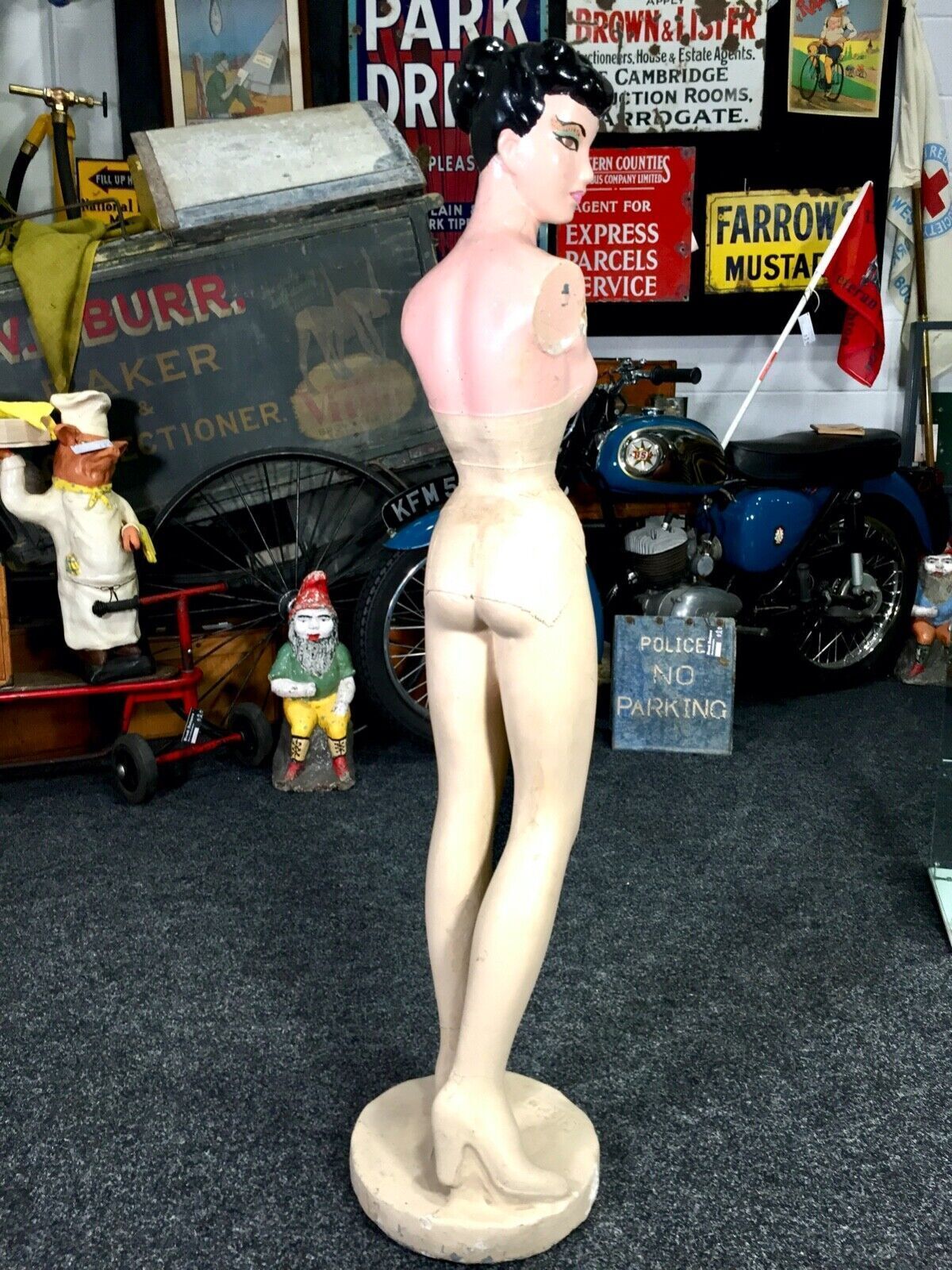 Antique Advertising   Large Art Deco 1930s Plaster Shop Display Female Mannequin photo Art