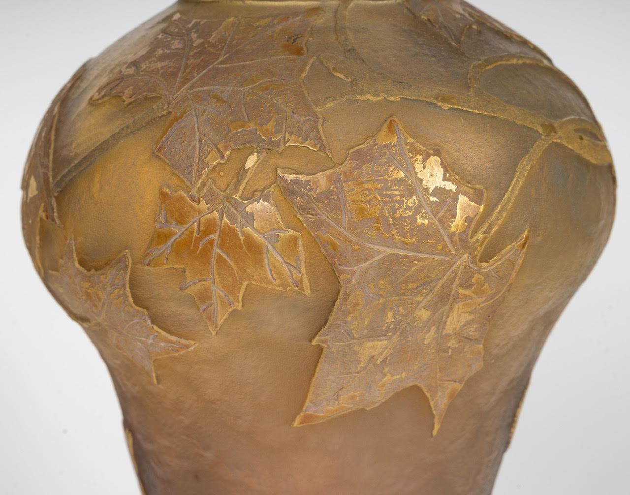 Daum, Nancy Pâte De Verre Vase, Early 20th Century, Art Nouveau. photo vintage