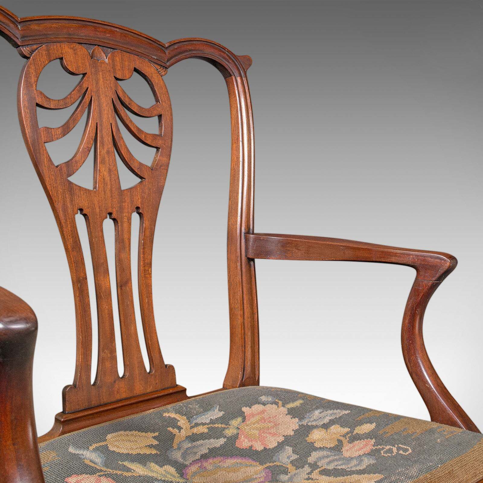 Furniture Antique Morning Room Elbow Chair, English, Lounge Seat, Armchair, Georgian, 1800 photo