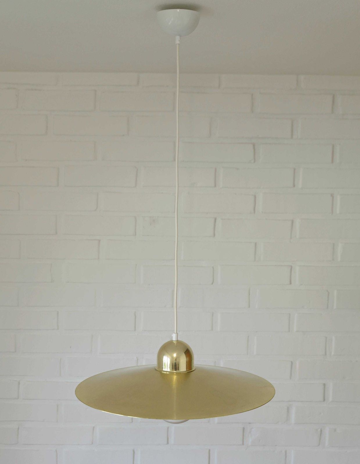 Vintage Trumpet / Hanging Lamp / Japandi / Pendant Light / Scandinavian / Mid Century Modern / Yugoslavia 80's / Retro Gold Lamp / Lighting photo for sale