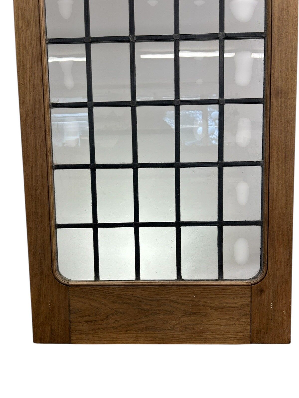 Home Fixtures Solid Oak Door Internal Antique Period Reclaimed Old Glass Leaded Vestibule Arch photo