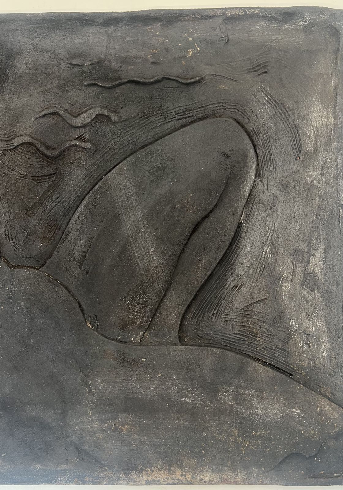 photo furniture Cast Iron Fireplace Plate Depicting A Naked Woman Signed Bonnefoit, 1978